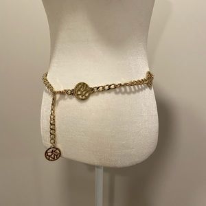 DKNY gold tone logo belt